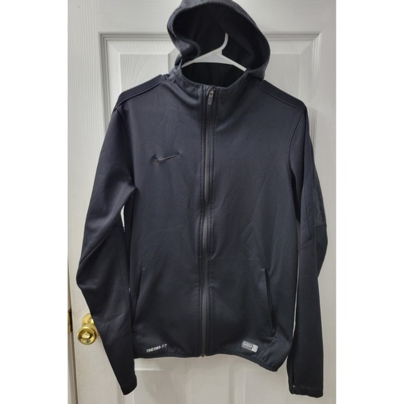 Nike Other - Nike Therma-Fit Jacket Mens Medium Black Hooded Football Full Zip Training